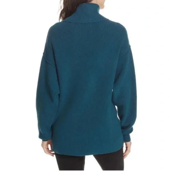 Free People Softly Structured Tunic
Sweater Peacock Jewel Blue Cowl Neck - Picture 2 of 4